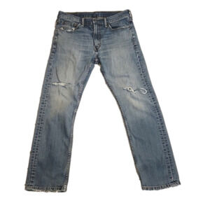 𝅺Mens Levi's 513 distressed slim straight jeans size 32×30.